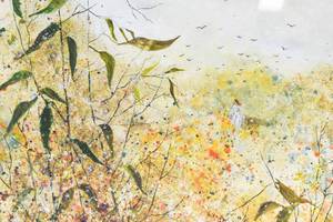 lot 386 image: Original You Never Walk Alone Watercolor Painting by Catherine Garnes Heintz