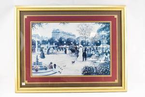 lot 385 image: Framed Parisian Street Scene Print by Christa Kieffer