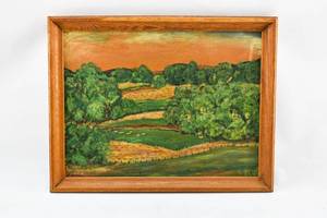 lot 384 image: Original Pastoral Painting by M. Kambach