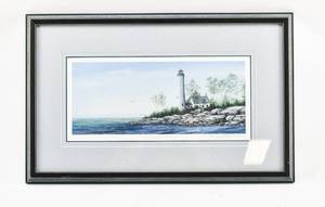 lot 369 image: Signed Poverty Island Lithograph by Fred Bridenhagen
