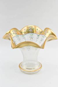 lot 297 image: Frosted Glass Floral Vase