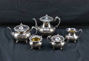 lot 34 image: Five-Piece Silver-Plated Tea Set by Community Silver