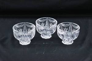 lot 140 image: Three Pedestaled Bowls by Waterford Crystal