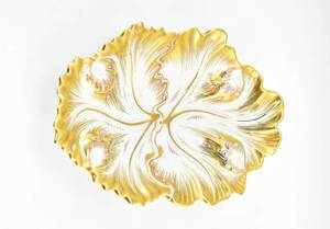 lot 265 image: Golden Porcelain Leaf Bowl by Royal Porzellan-Manufaktur