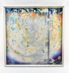 lot 18 image: Julie Rall Feather Oil Painting and Gold on Plexi