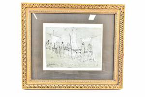 lot 65 image: Signed Laundry Lithograph by Jean Jansem