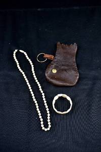 lot 97 image: Alaskan Walrus Ivory Bracelet and Necklace (1964 & 1955)