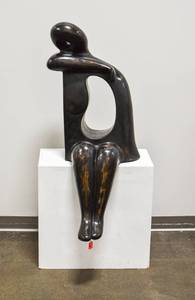 lot 6 image: Metal Seated Figure Sculpture