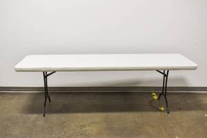 lot 250 image: Large White Folding Table by Lifetime