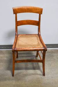 lot 204 image: Vintage Saber-Leg Chair with a Caned Seat