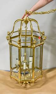 lot 203 image: Large Brass Entry Lantern