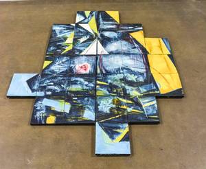lot 312 image: Original Night Weavers Painting by Diane Avio-Augee Night Weavers 2003