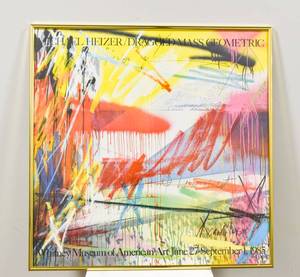 lot 23 image: Framed Dragged Mass Geometric Michael Heizer Exhibition Poster