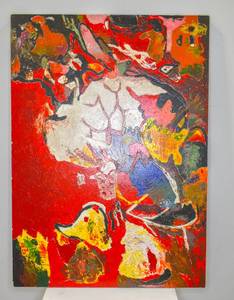 lot 24 image: Original Abstract Painting on Wood