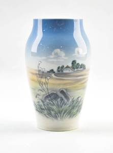 lot 317 image: Royal Copenhagen Lonely Cottage Scenic Vase