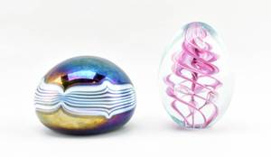 lot 80 image: Two OBG Art Glass Paperweights