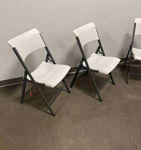 lot 249 image: Set of Four Sturdy Folding Chairs by Lifetime