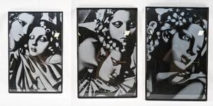 lot 244 image: Three Framed Black and White Prints by Tamara de Lempicka