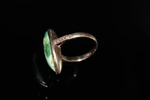 lot 6 image: 14K Gold & Variscite Impression Jasper Ring