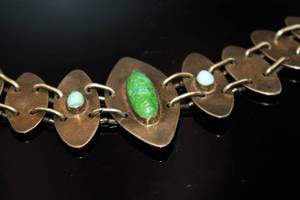 lot 45 image: MCM Brass & Stone Bracelet