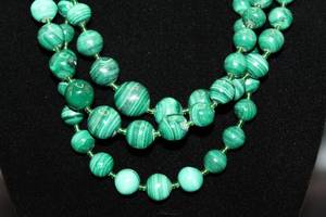 lot 51 image: Malachite Bead Necklaces