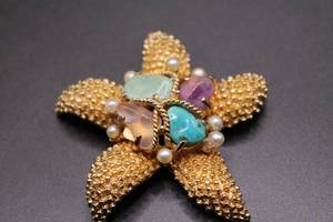 lot 59 image: Francois Starfish Brooch & Ledo Earrings