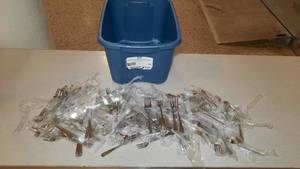 lot 99 image: Stainless Steel Flatware-Forks and specialty forks