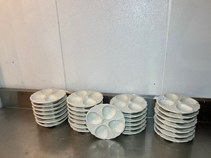 lot 103 image: 28 Hall Oyster Plates