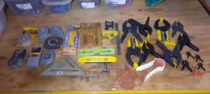 lot 136 image: Chalk Plumb Straight Lines, Levels, Stud Finders, Spring Clamps