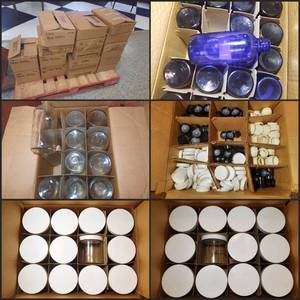 lot 55A image: Pallet of Clear and Colored JarsBottles