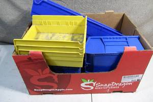 lot 7 image: Apple Box of Hardware Organizer Bins