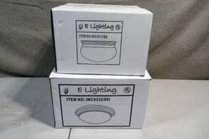 lot 13 image: Set of 2 E Lighting Flush Mount Dome Lights