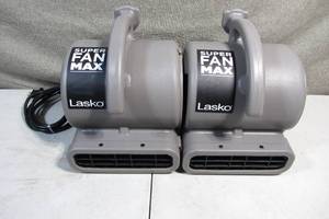 lot 21 image: Set of 2 Lasko SF-20-G High Velocity Super Fan Max Air Mover Floor Fan with 3 Speeds (No Power)