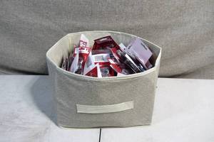 lot 77 image: Canvas Tote Chalk Full of Ornament Hooks