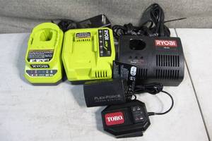 lot 81 image: Set of 4 Battery Chargers-Ryobi-Toro