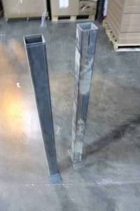 lot 112 image: Set of 2 Square Steel Tubing w Welded Footing Plates 48x3x3