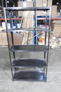 lot 137 image: 5 Tier Black Metal Shelf 71 x 36 x 15.25