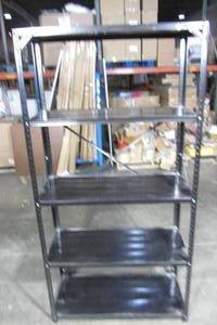lot 138 image: 5 Tier Black Metal Shelf 71 x 36 x 15.25
