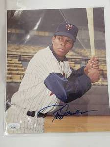 lot 16 image: Rod Carew Auto 8x10 Photo Authenticated by JSA