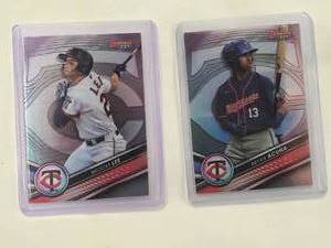 lot 19 image: Lot of 2 Refractors Bryan Acuna 2022 Bowmans Best No. TP-14, Brooks Lee 2022 Bowmans Best No. TP-6