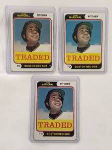lot 86 image: Lot of 3 Juan Marichal 1974 Topps Traded No. 330T