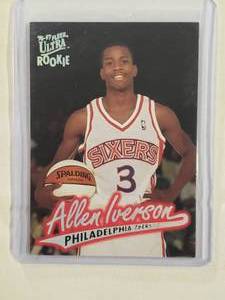 lot 129 image: Allen Iverson Rookie 96-97 Fleer Ultra No. 82