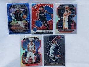 lot 152 image: Lot of 5 NBA Cards Otto Porter Jr. Panini Prizm No. 73, Jaylen Nowell Panini Prizm No. 41, Serge Ibaka Panini Prizm No. 18, Ziaire Wiliams Rookie Mosaic No. 216, Bogdan Bogdanovic Panini Prizm No. 149
