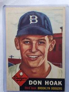 lot 164 image: Don Hoak 1953 Topps No. 176