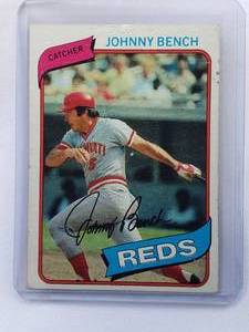 lot 191 image: Johnny Bench 1980 Topps No. 100