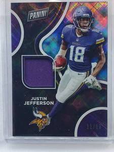 lot 198 image: Justin Jefferson Rookie Relic 2020 Panini No. JJ, Numbered 1399
