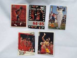lot 203 image: Lot of 5 4 Michael Jordan & 1 Magic Johnson wMichael Jordan