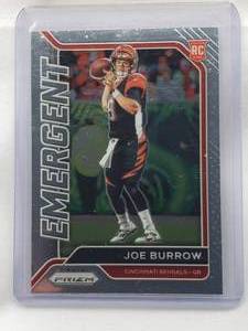 lot 208 image: Joe Burrow Rookie 2020 Panini Prizm Emergent No. 1