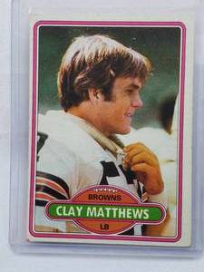 lot 225 image: Clay Matthews 1980 Topps No. 418