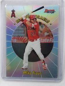 lot 230 image: Mike Trout 2018 Bowmans Best Performers Refractor No. 98BP-MT